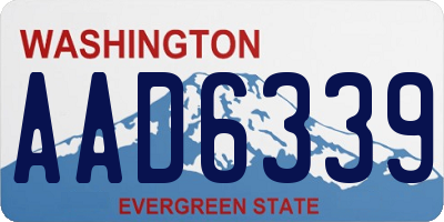 WA license plate AAD6339
