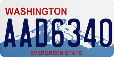 WA license plate AAD6340