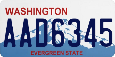 WA license plate AAD6345