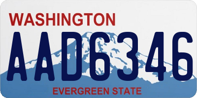 WA license plate AAD6346