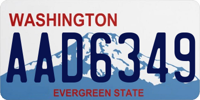 WA license plate AAD6349