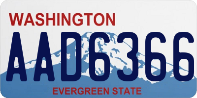 WA license plate AAD6366