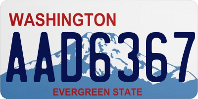 WA license plate AAD6367