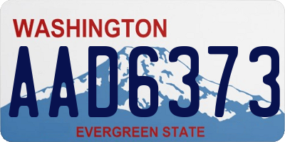 WA license plate AAD6373