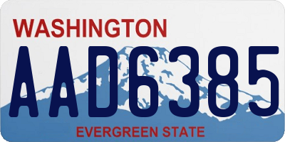 WA license plate AAD6385