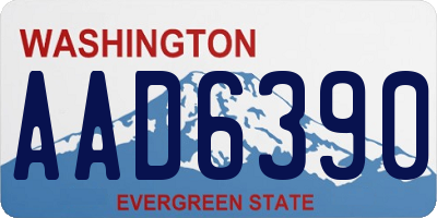 WA license plate AAD6390