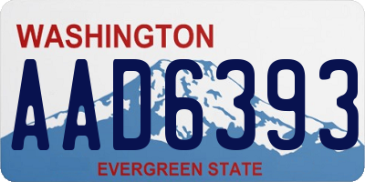WA license plate AAD6393
