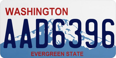 WA license plate AAD6396