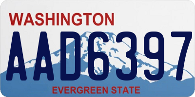 WA license plate AAD6397