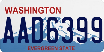 WA license plate AAD6399