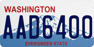 WA license plate AAD6400