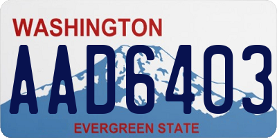 WA license plate AAD6403