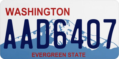 WA license plate AAD6407