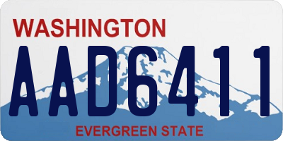 WA license plate AAD6411