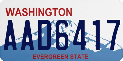 WA license plate AAD6417