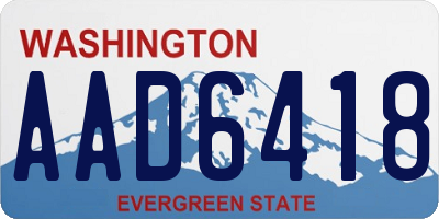 WA license plate AAD6418