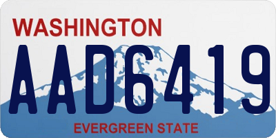 WA license plate AAD6419