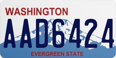 WA license plate AAD6424
