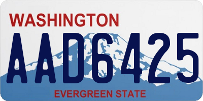 WA license plate AAD6425