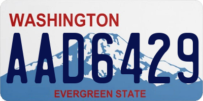 WA license plate AAD6429