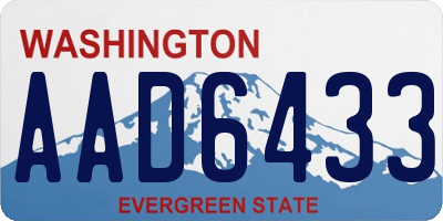 WA license plate AAD6433