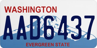 WA license plate AAD6437