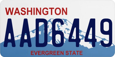 WA license plate AAD6449