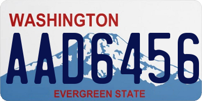 WA license plate AAD6456