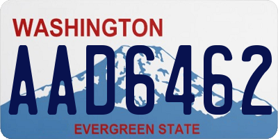 WA license plate AAD6462