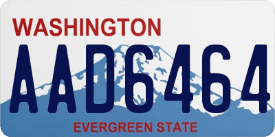 WA license plate AAD6464
