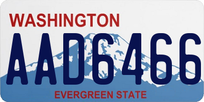 WA license plate AAD6466