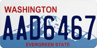 WA license plate AAD6467