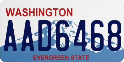 WA license plate AAD6468