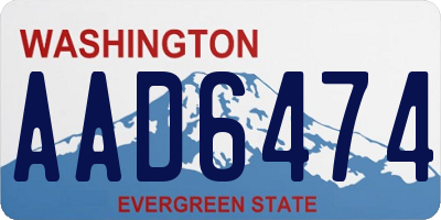 WA license plate AAD6474
