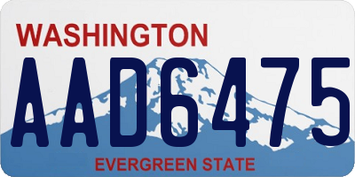 WA license plate AAD6475