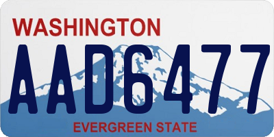 WA license plate AAD6477