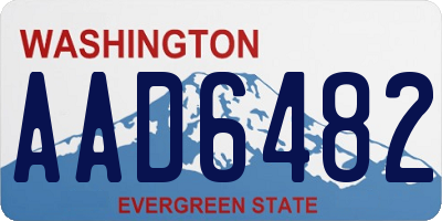 WA license plate AAD6482