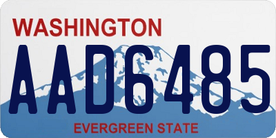 WA license plate AAD6485