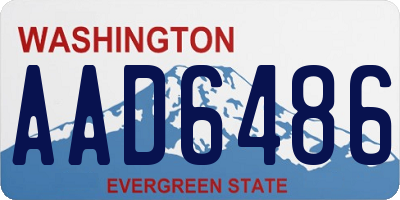 WA license plate AAD6486