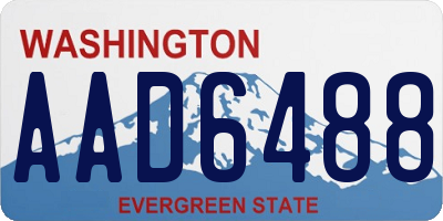 WA license plate AAD6488