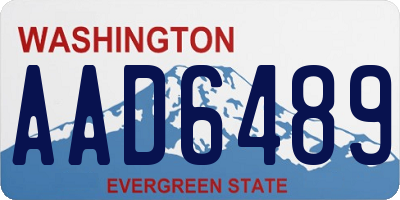 WA license plate AAD6489
