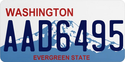 WA license plate AAD6495