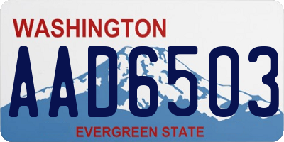 WA license plate AAD6503