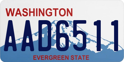 WA license plate AAD6511