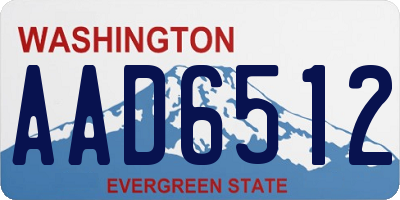 WA license plate AAD6512