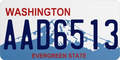 WA license plate AAD6513