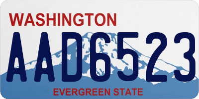 WA license plate AAD6523