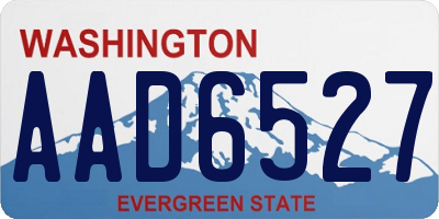 WA license plate AAD6527