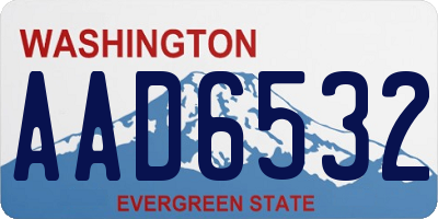 WA license plate AAD6532