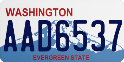 WA license plate AAD6537